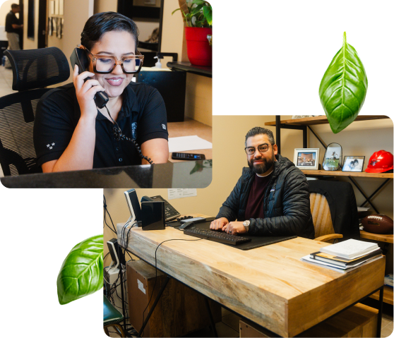 Image of two colleagues working at the Tapia Brothers company